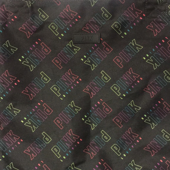 Victoria’s Secret Pink Weekender Tote Bag with Multicolored Pink Logo. - Picture 4 of 6